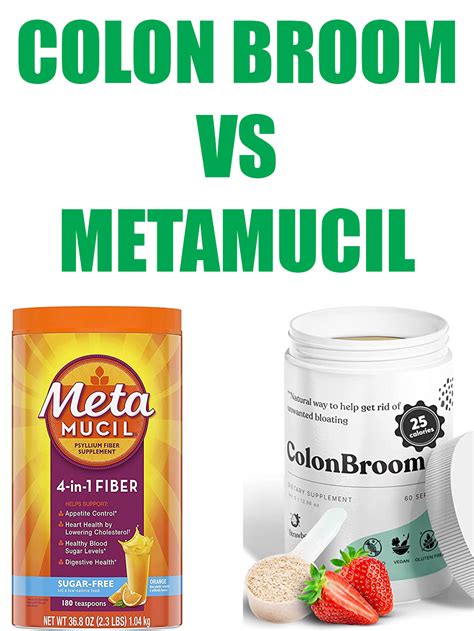 Psyllium Comparison Table. . Colon broom vs metamucil